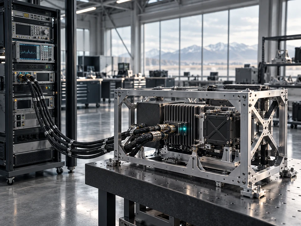 Integrated test assembly connected to laboratory instrumentation
